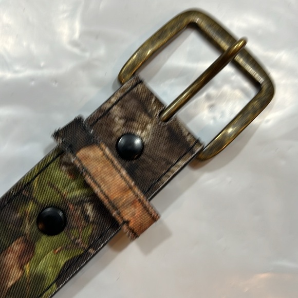 Camo leather tan brown Belt Size 38-42” removable buckle Mexico made country 40 - Picture 4 of 16